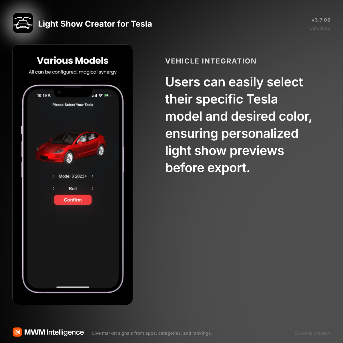 Light Show Creator for Tesla - Utilities App | MWM