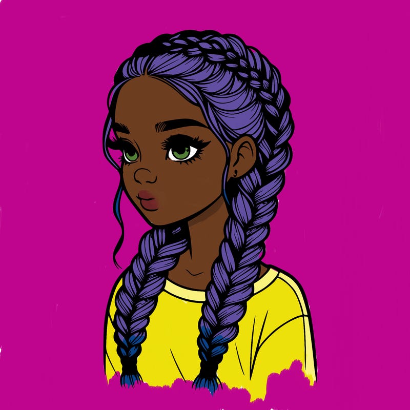 realistic girl with braids