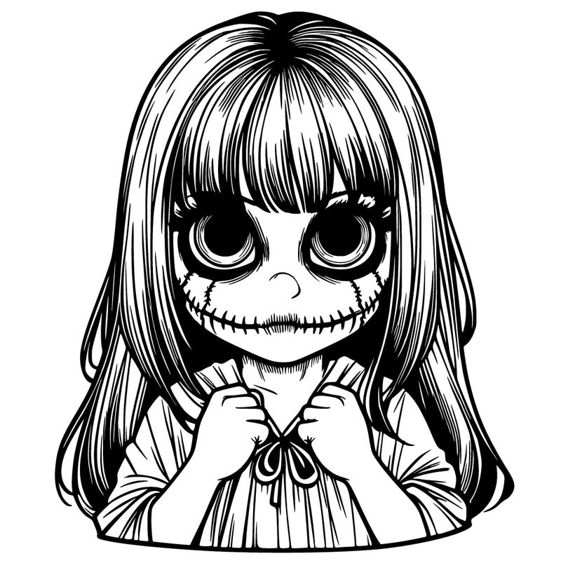 scary,girl,realistic