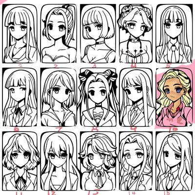 girls that look diffrent anime