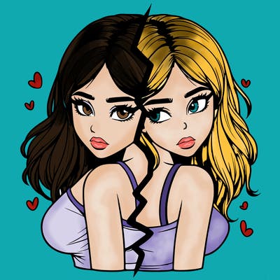 realistic girl split