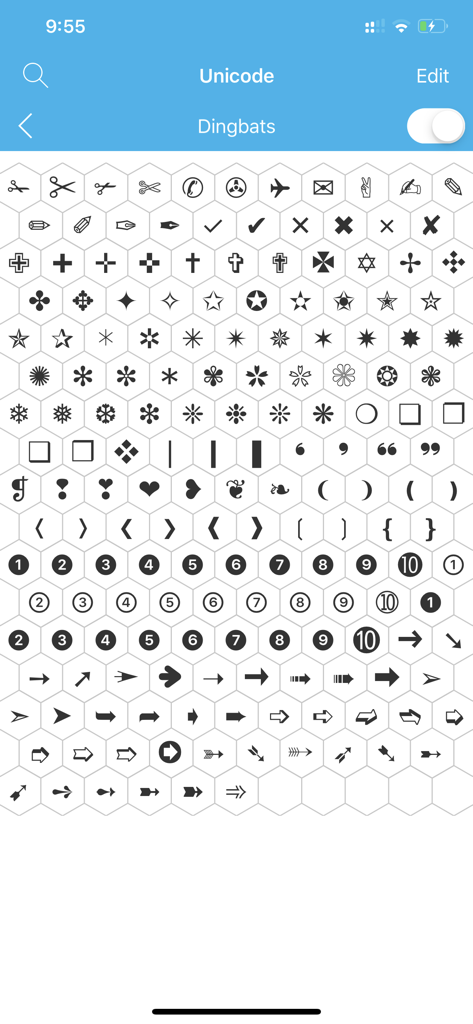 Unicode Map and Code Table - Reference App | MWM