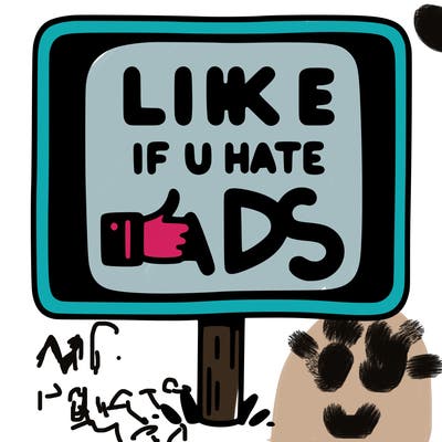 a sign that says like if you hate ads