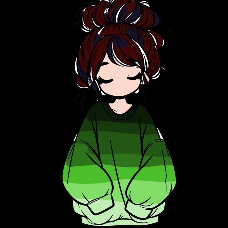 girl with baggy sweatshirt and messy bun