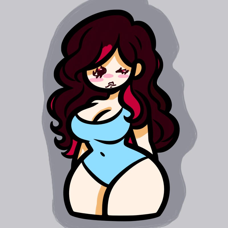 curvy woman with hair