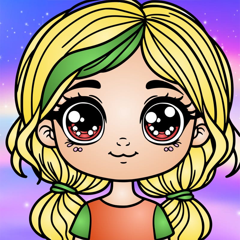 young girl with big eyes