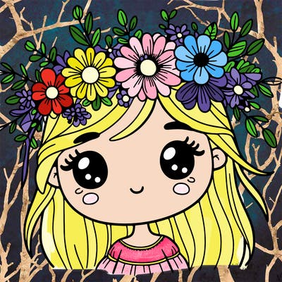 girl with flowers crown