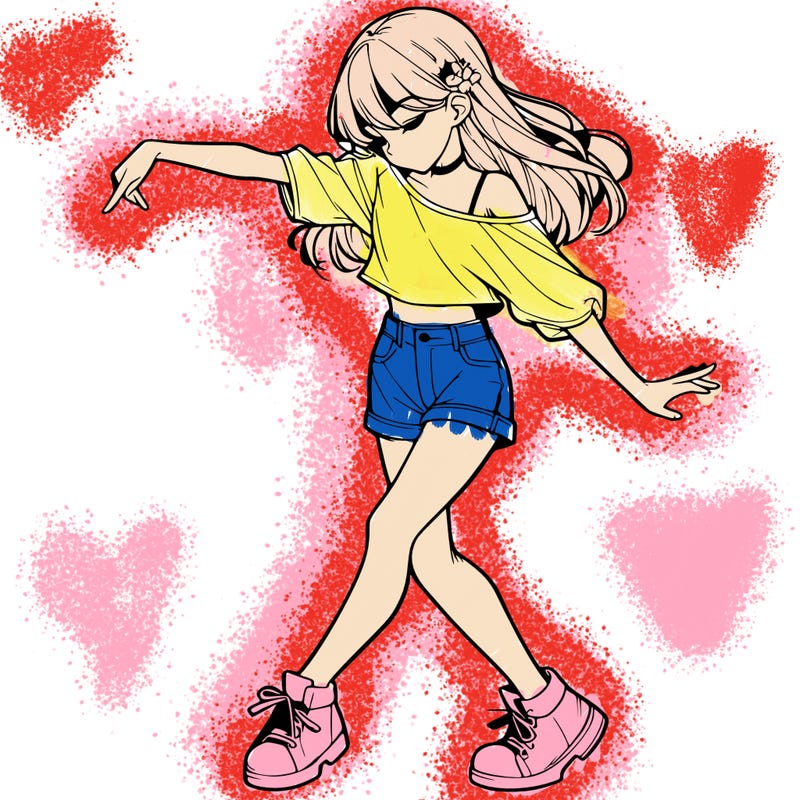 realistic girl danceing