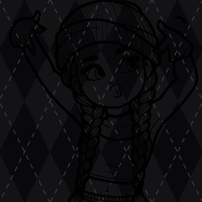 realistic teenage girl with braids and a beanie and crop top doing 🫶🏼