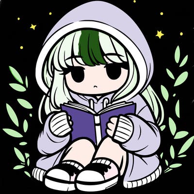 girl in oversized hoodie reading a book
