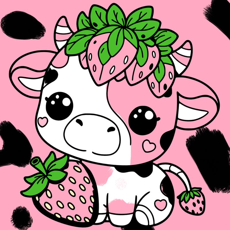 cute strawberry cow