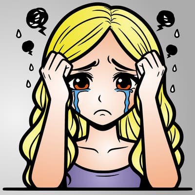 a heartbroken and very stressed woman