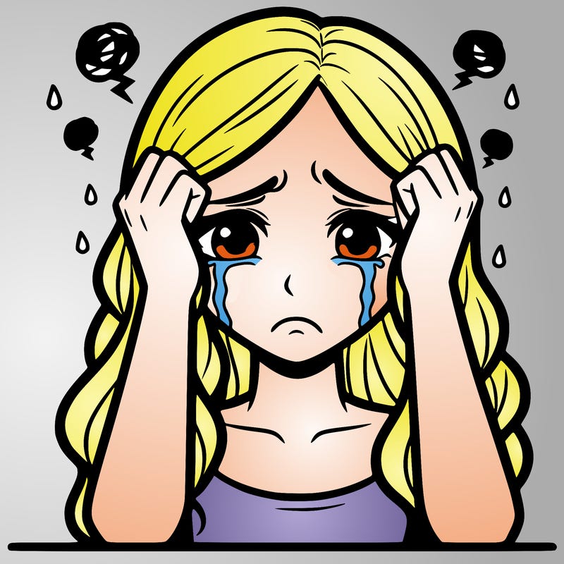 a heartbroken and very stressed woman