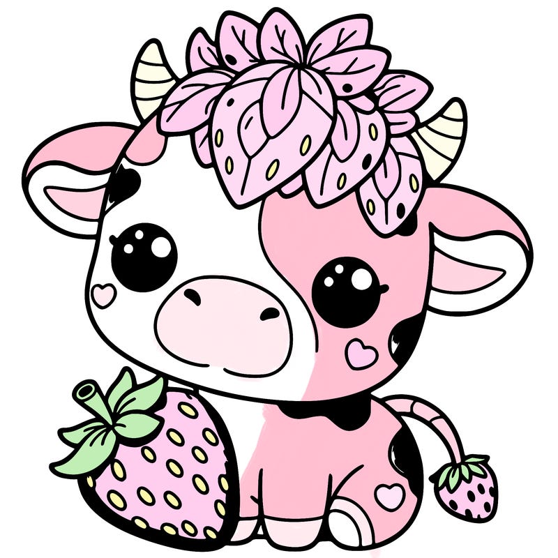 cute strawberry cow