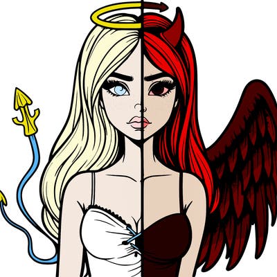 devil vs angel realistic girl