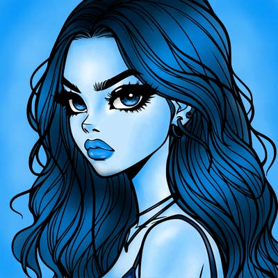 a realistic girl with siren eyes and looks badass