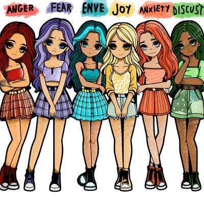 a group of girls realistic