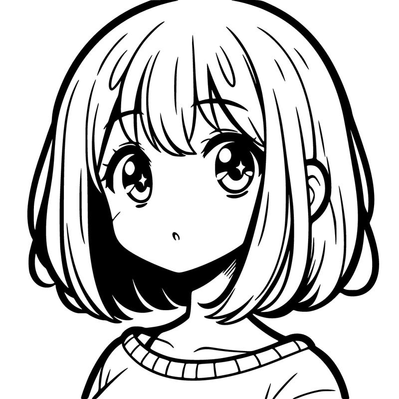 manga girl with bangs