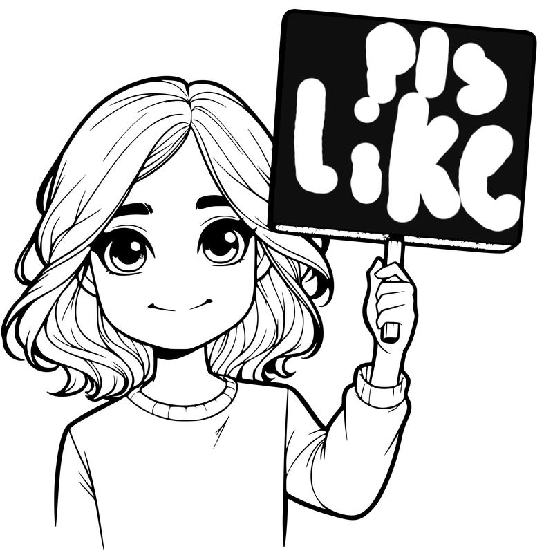 realistic girl holding up a sign