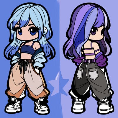 girl in crop top and baggy pants