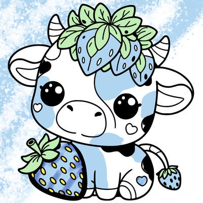 cute strawberry cow