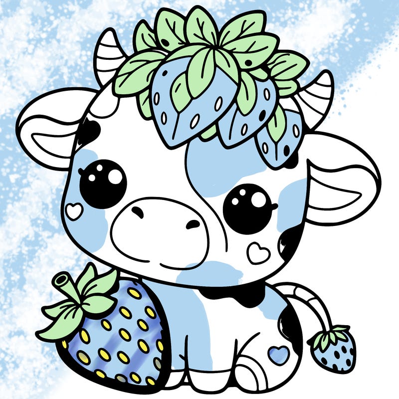 cute strawberry cow