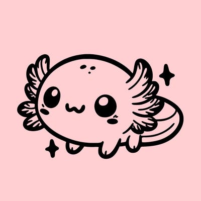 cute easy baby axolotl