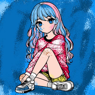 girl sitting realistic