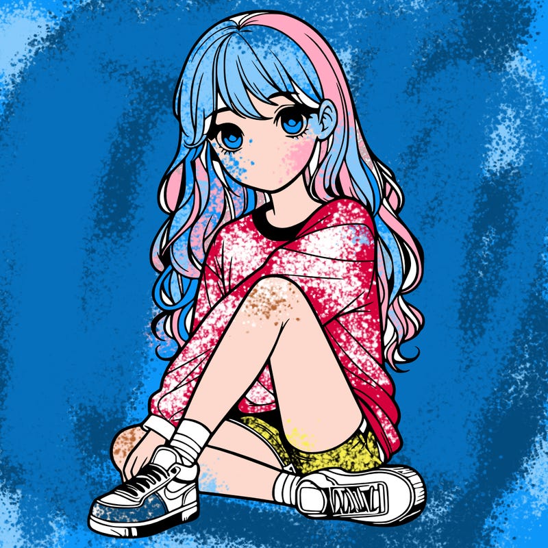 girl sitting realistic