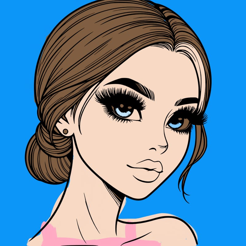realistic girl with lashes