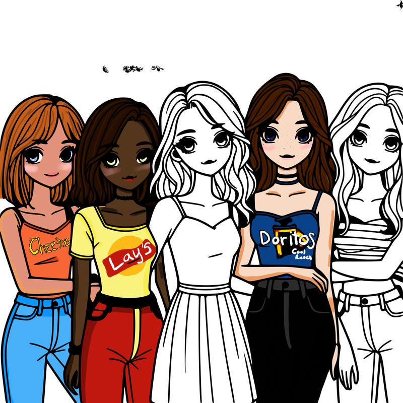 a group of girls realistic