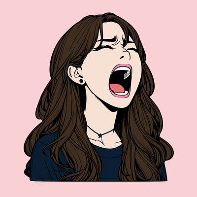 screaming realistic, girl