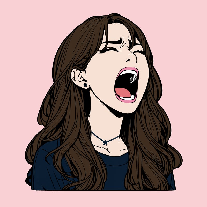 screaming realistic, girl