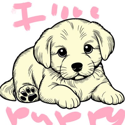 a cute realistic puppy