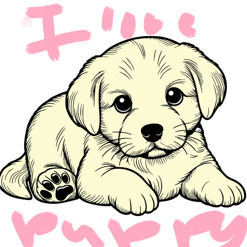 a cute realistic puppy