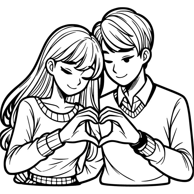 couple making a heart