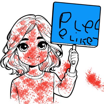 realistic girl holding up a sign