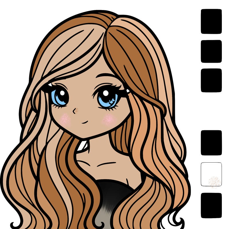 pretty girl with long hair realistic