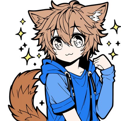 anime cute wolf boy