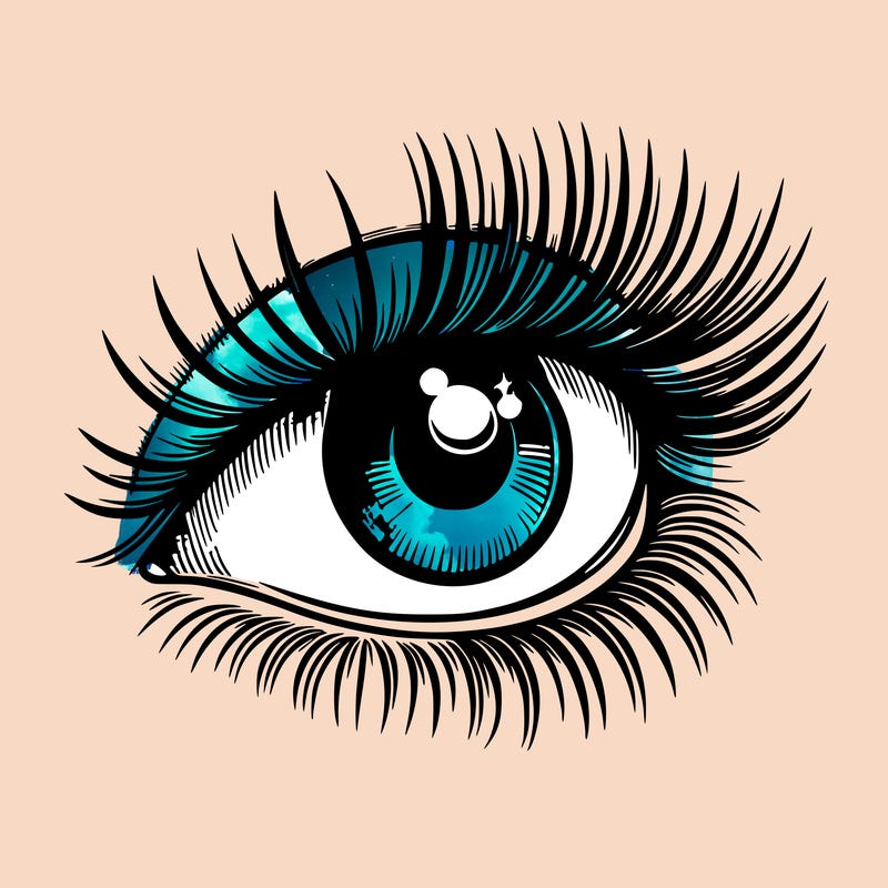 realistic eye long eylashes