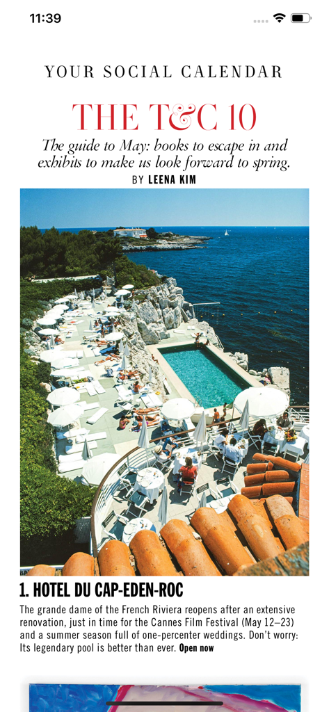 Town & Country Magazine US - Town and Country Magazine social calendar featuring Hotel du Cap Eden Roc in the French Riviera
