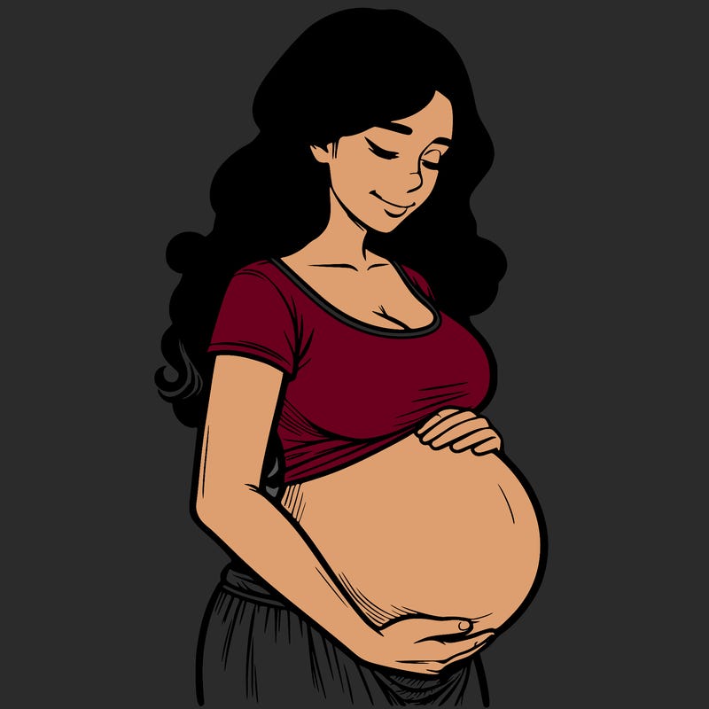 woman heavily pregnant realistic