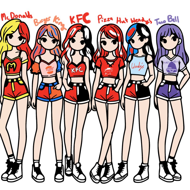 a group of girls wearing crop tops and shorts