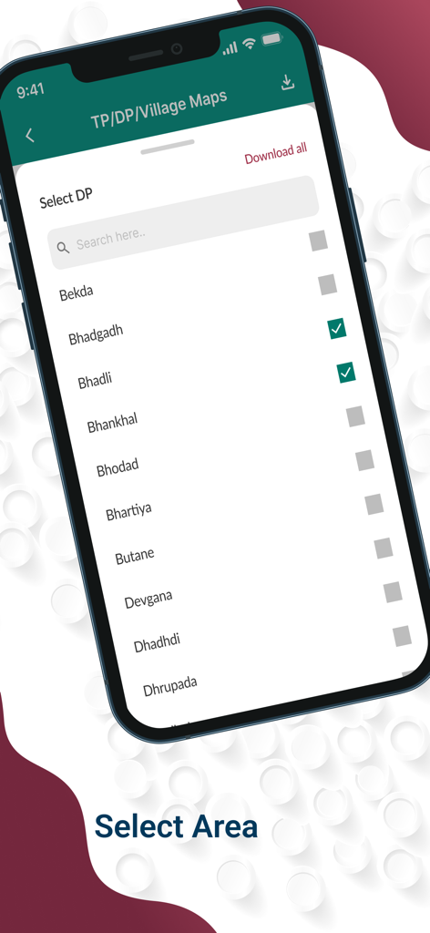 My Estate Point India - Interface for selecting village maps and town planning schemes in Gujarat