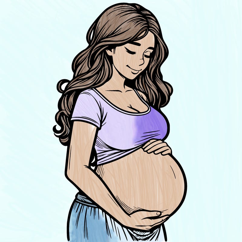 woman heavily pregnant realistic