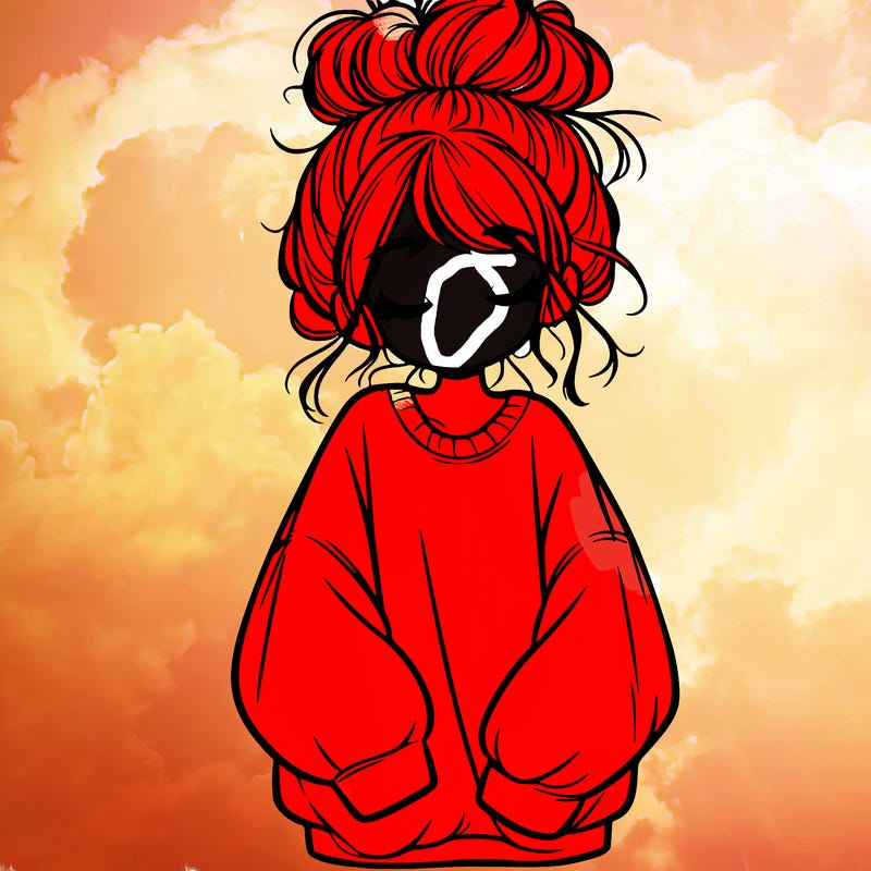 girl with baggy sweatshirt and messy bun