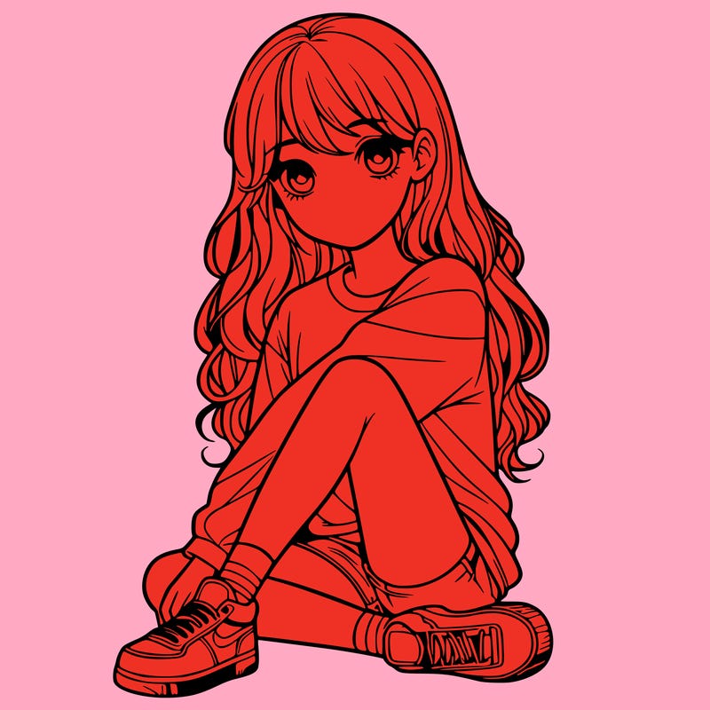 girl sitting realistic