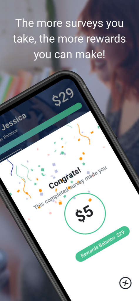 Product Report Card - A mobile screen showing a five dollar reward notification for a completed survey in the Product Report Card app