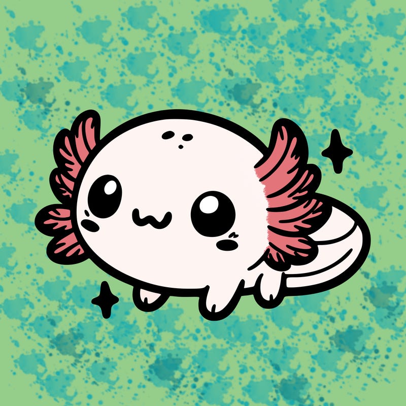 cute easy baby axolotl