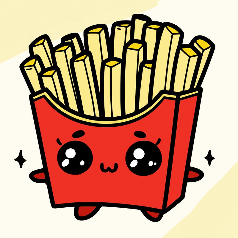 a cute. french fries
